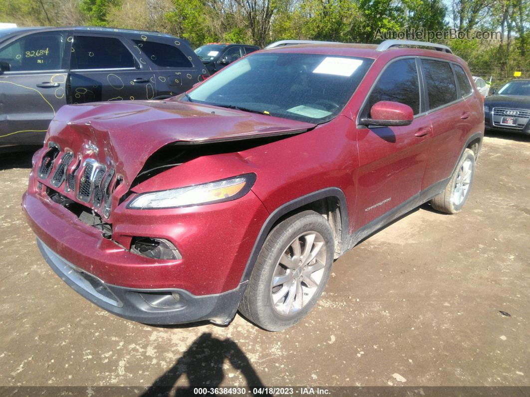 2015 Jeep Cherokee Limited Maroon vin: 1C4PJLDS9FW585594