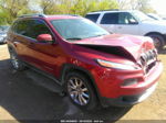 2015 Jeep Cherokee Limited Maroon vin: 1C4PJLDS9FW585594