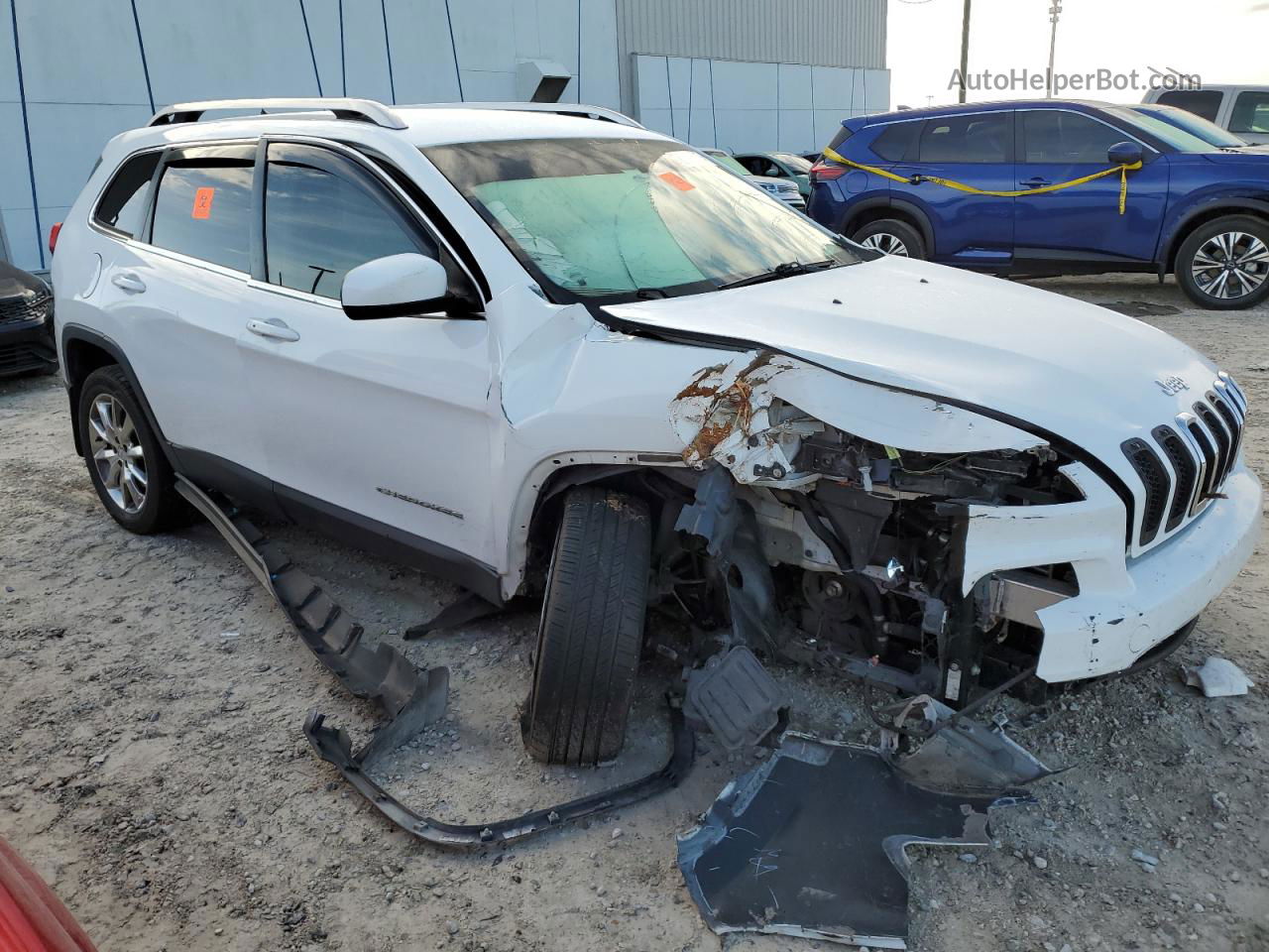 2014 Jeep Cherokee Limited White vin: 1C4PJLDSXEW103908