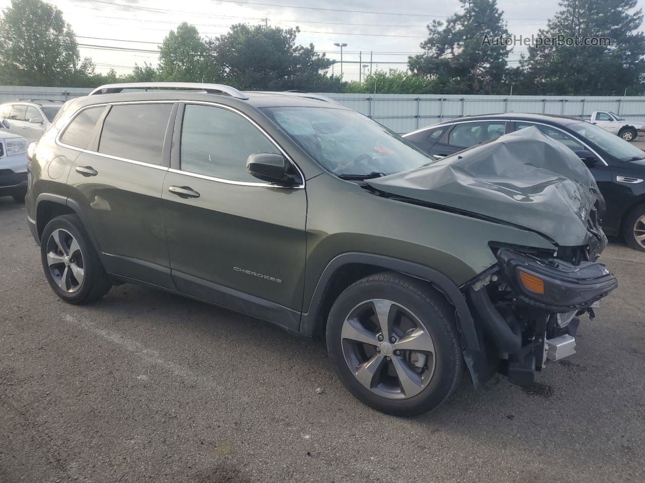 2019 Jeep Cherokee Limited Green vin: 1C4PJLDXXKD129931