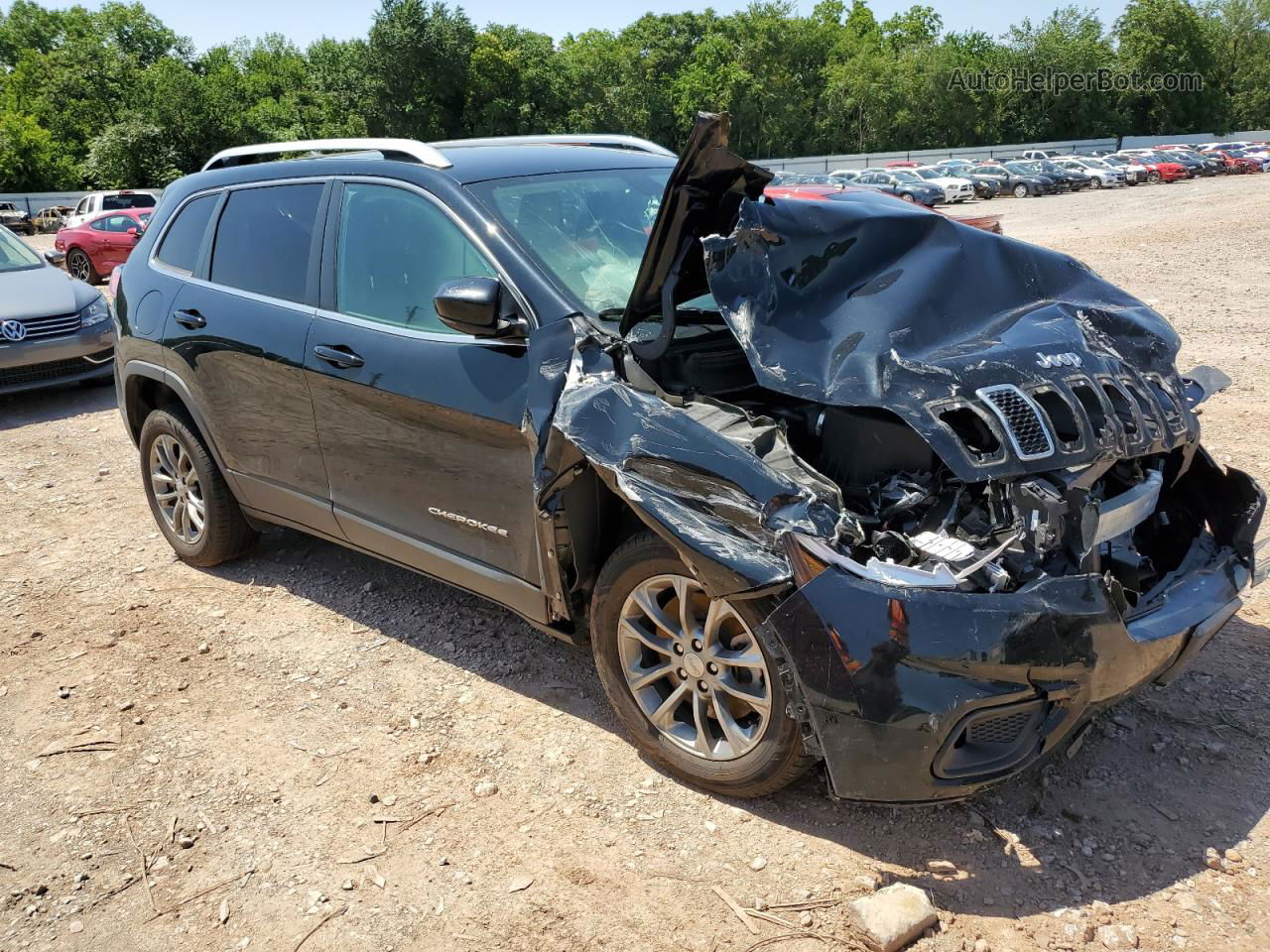 2019 Jeep Cherokee Latitude Plus Черный vin: 1C4PJLLB1KD297429