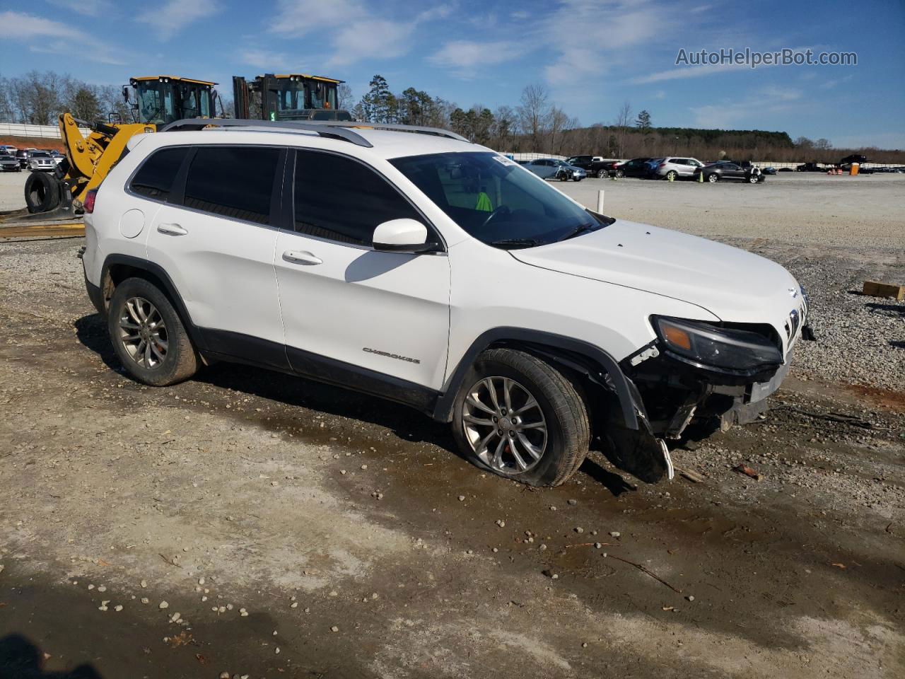 2019 Jeep Cherokee Latitude Plus White vin: 1C4PJLLB1KD324483