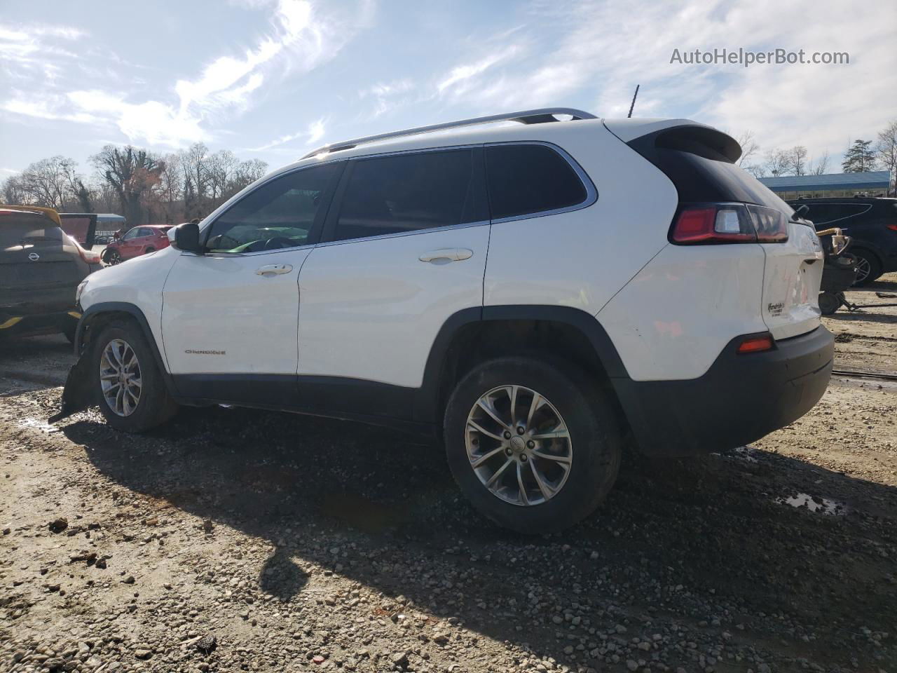 2019 Jeep Cherokee Latitude Plus White vin: 1C4PJLLB1KD324483