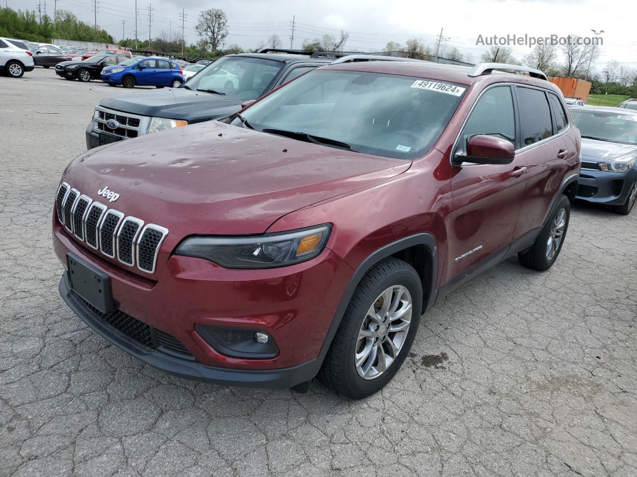 2019 Jeep Cherokee Latitude Plus Бордовый vin: 1C4PJLLB1KD326928