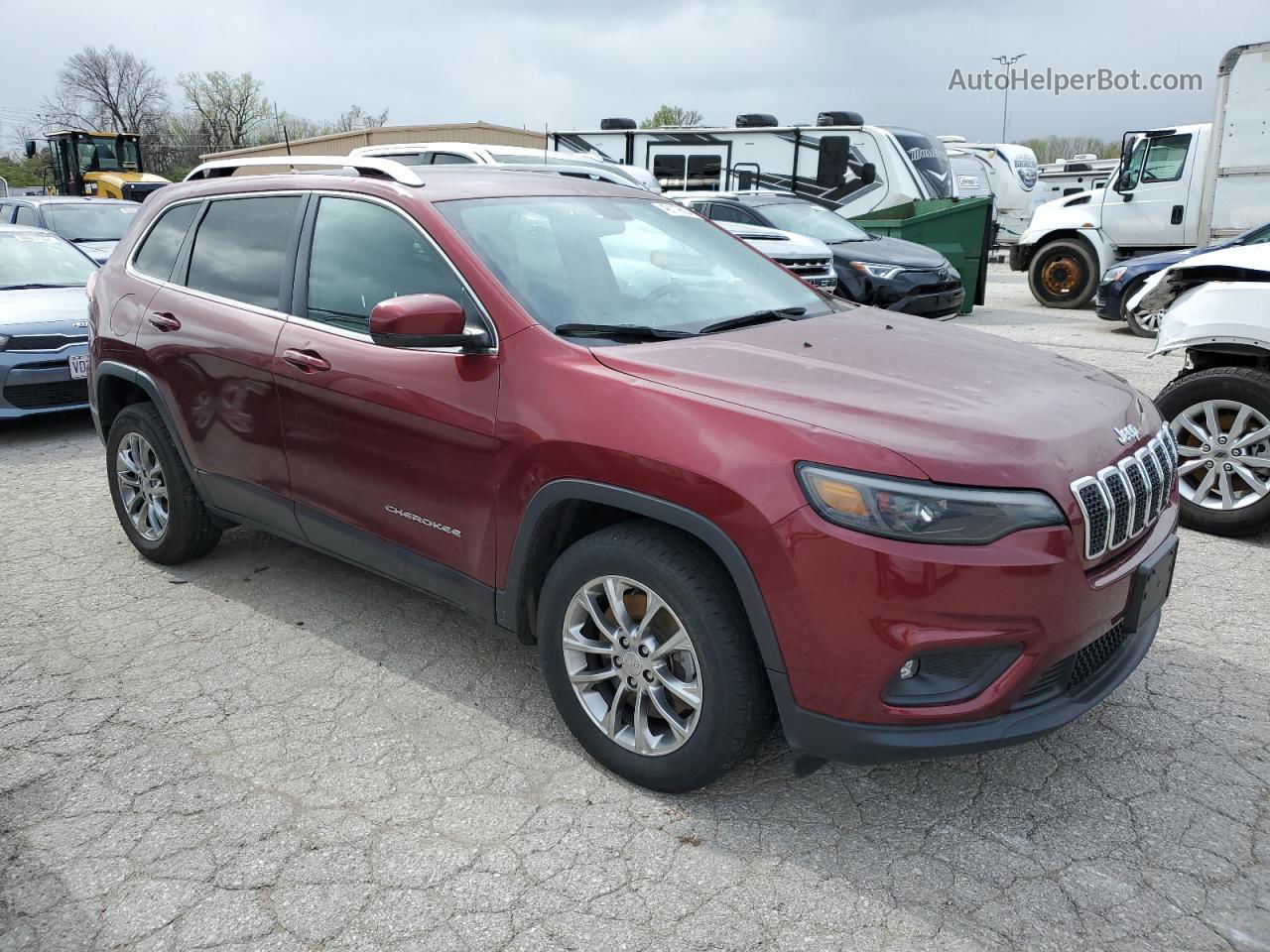 2019 Jeep Cherokee Latitude Plus Бордовый vin: 1C4PJLLB1KD326928