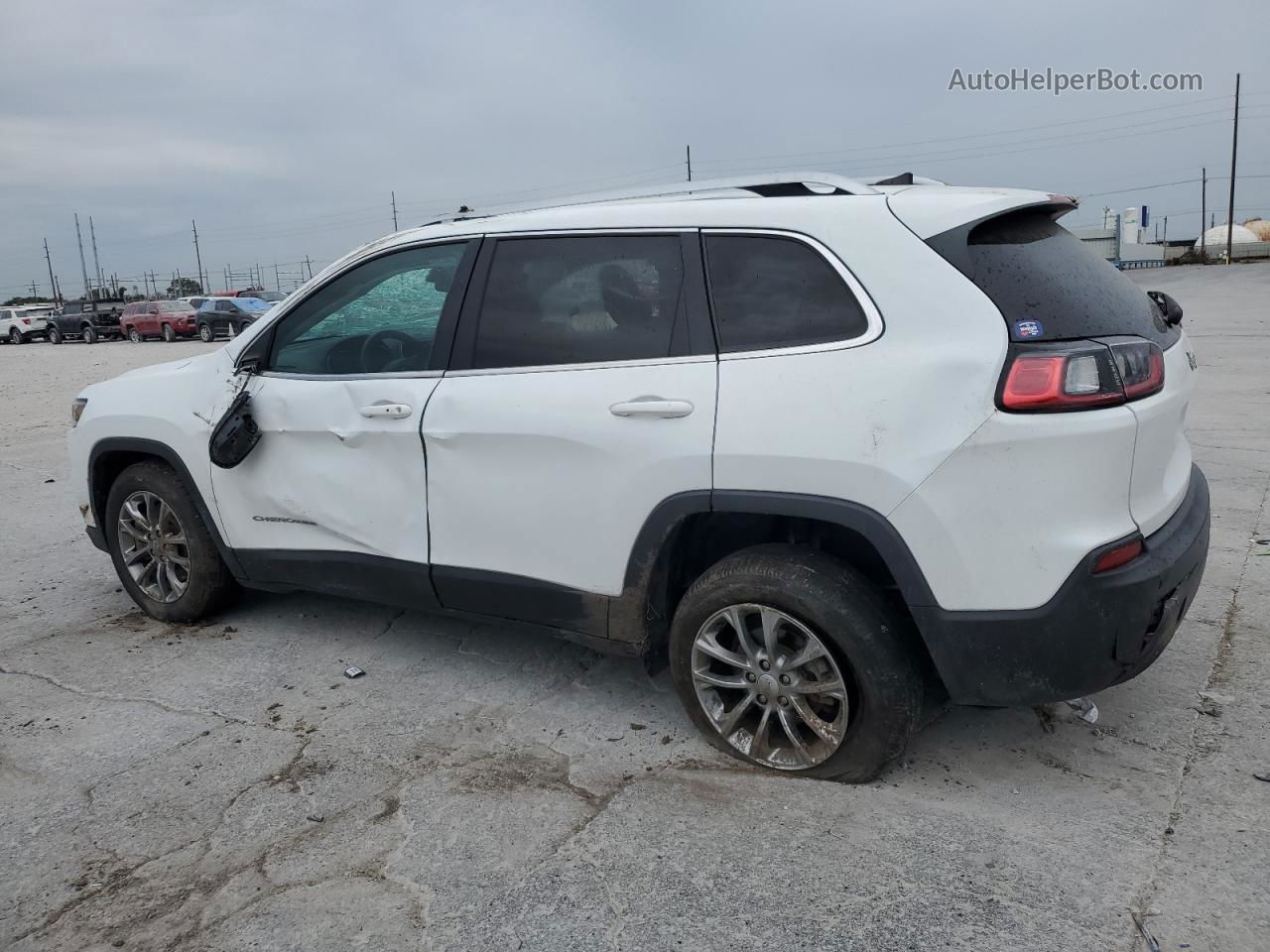 2019 Jeep Cherokee Latitude Plus White vin: 1C4PJLLB1KD384098