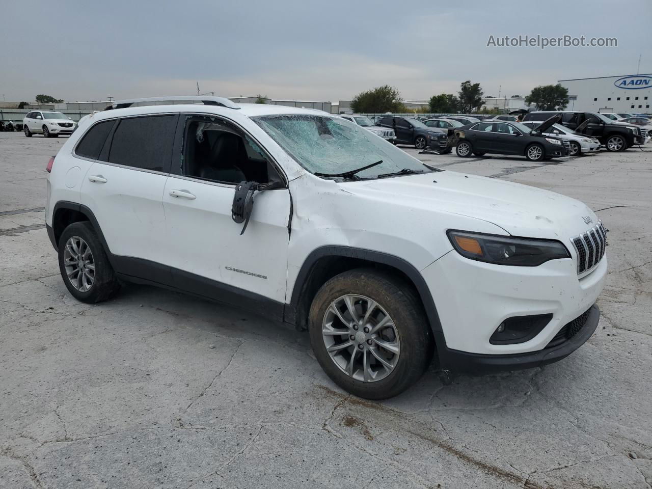 2019 Jeep Cherokee Latitude Plus White vin: 1C4PJLLB1KD384098