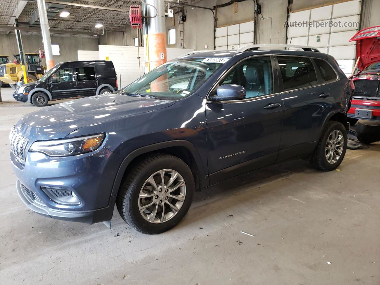 2021 Jeep Cherokee Latitude Plus Blue vin: 1C4PJLLB2MD180008