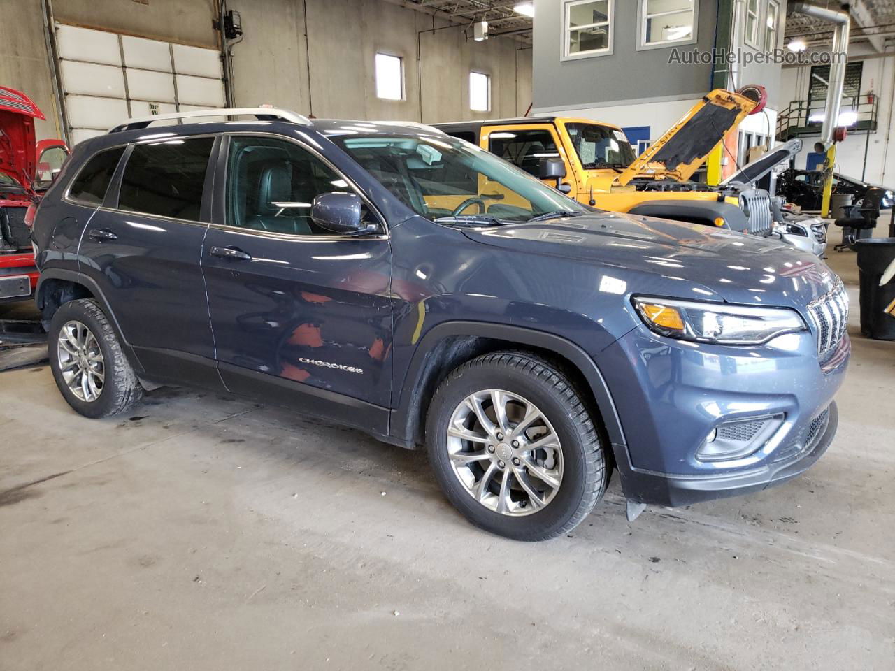 2021 Jeep Cherokee Latitude Plus Blue vin: 1C4PJLLB2MD180008