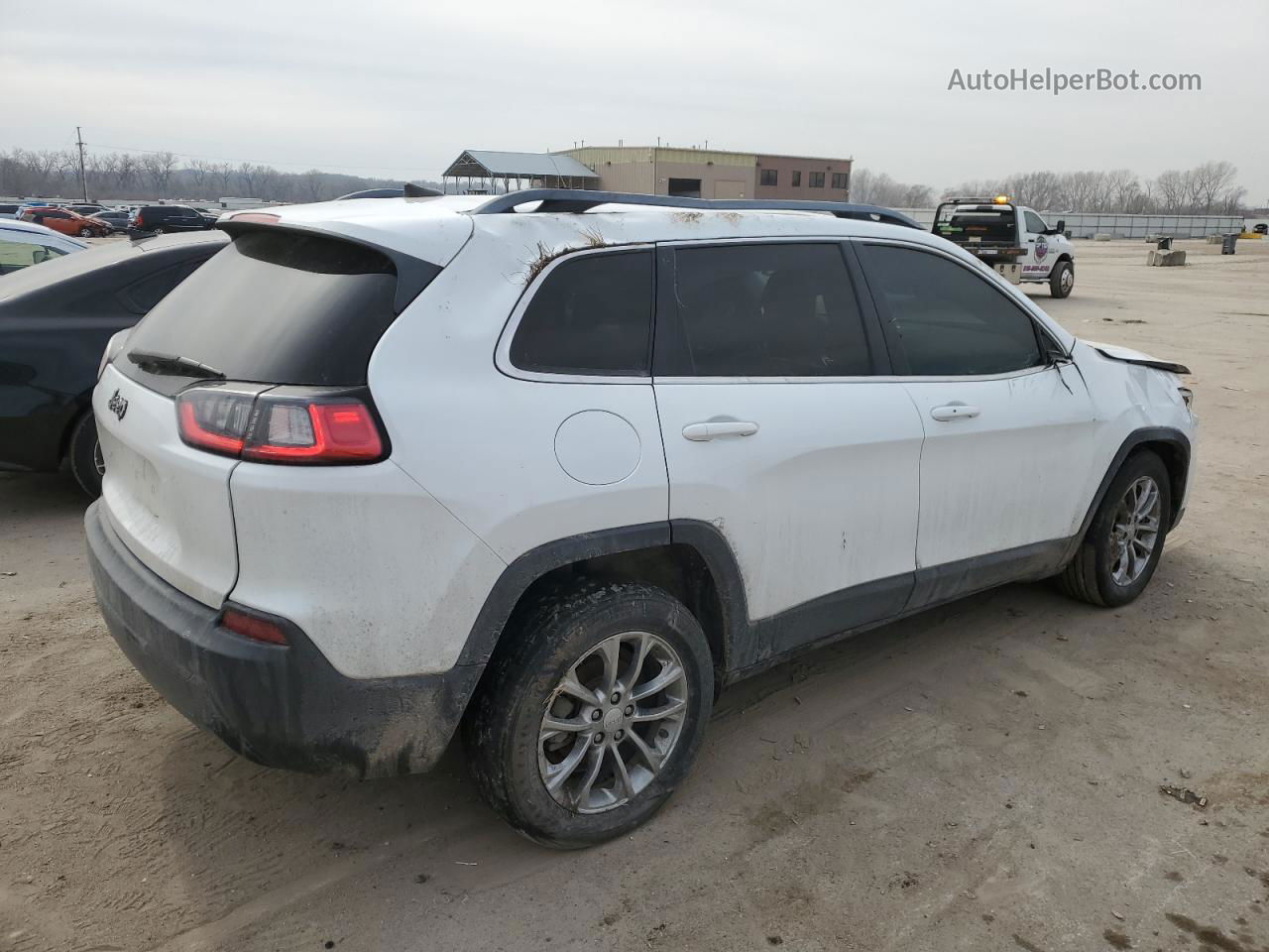 2019 Jeep Cherokee Latitude Plus White vin: 1C4PJLLB4KD206573