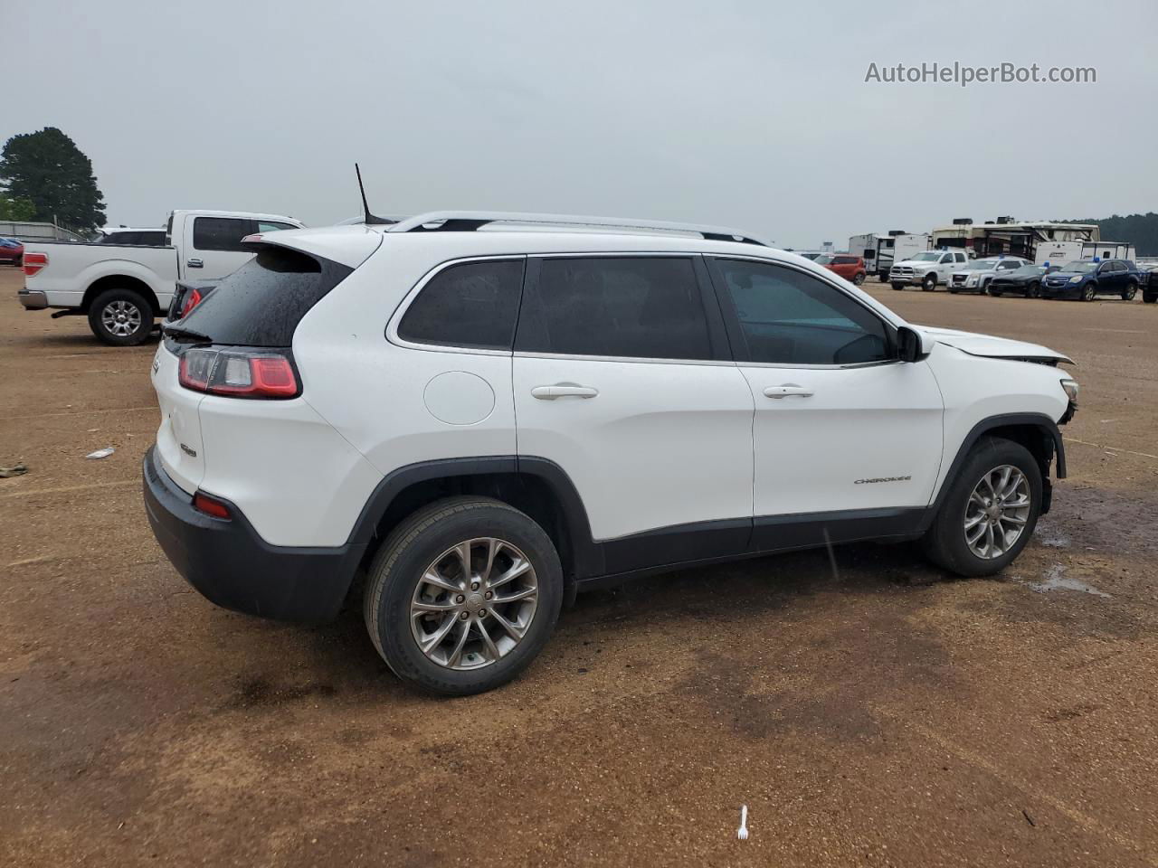 2019 Jeep Cherokee Latitude Plus White vin: 1C4PJLLB4KD232767