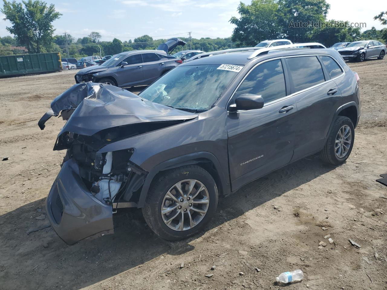 2021 Jeep Cherokee Latitude Plus Серый vin: 1C4PJLLB4MD134874