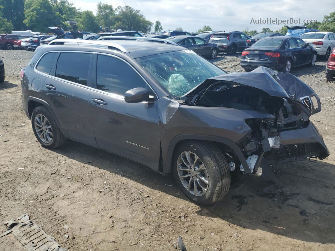 2021 Jeep Cherokee Latitude Plus Gray vin: 1C4PJLLB4MD134874