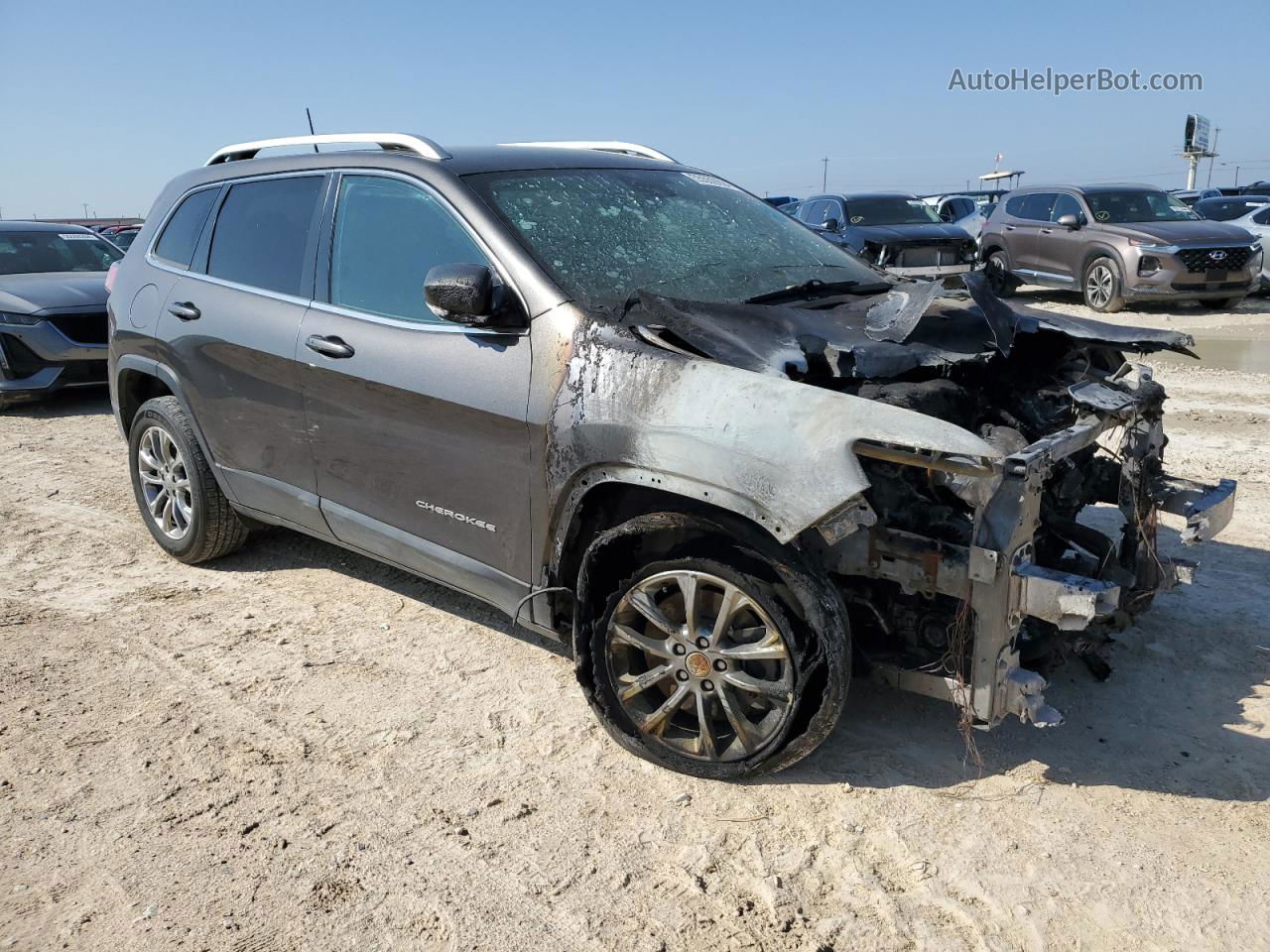 2021 Jeep Cherokee Latitude Plus Gray vin: 1C4PJLLB5MD150193