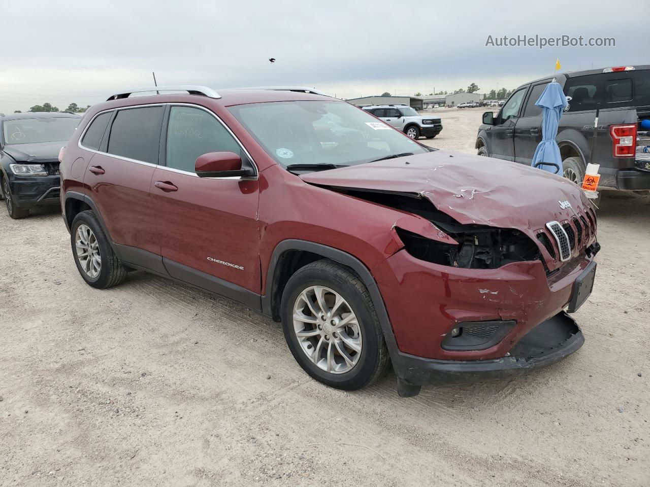 2021 Jeep Cherokee Latitude Plus Red vin: 1C4PJLLB5MD151005