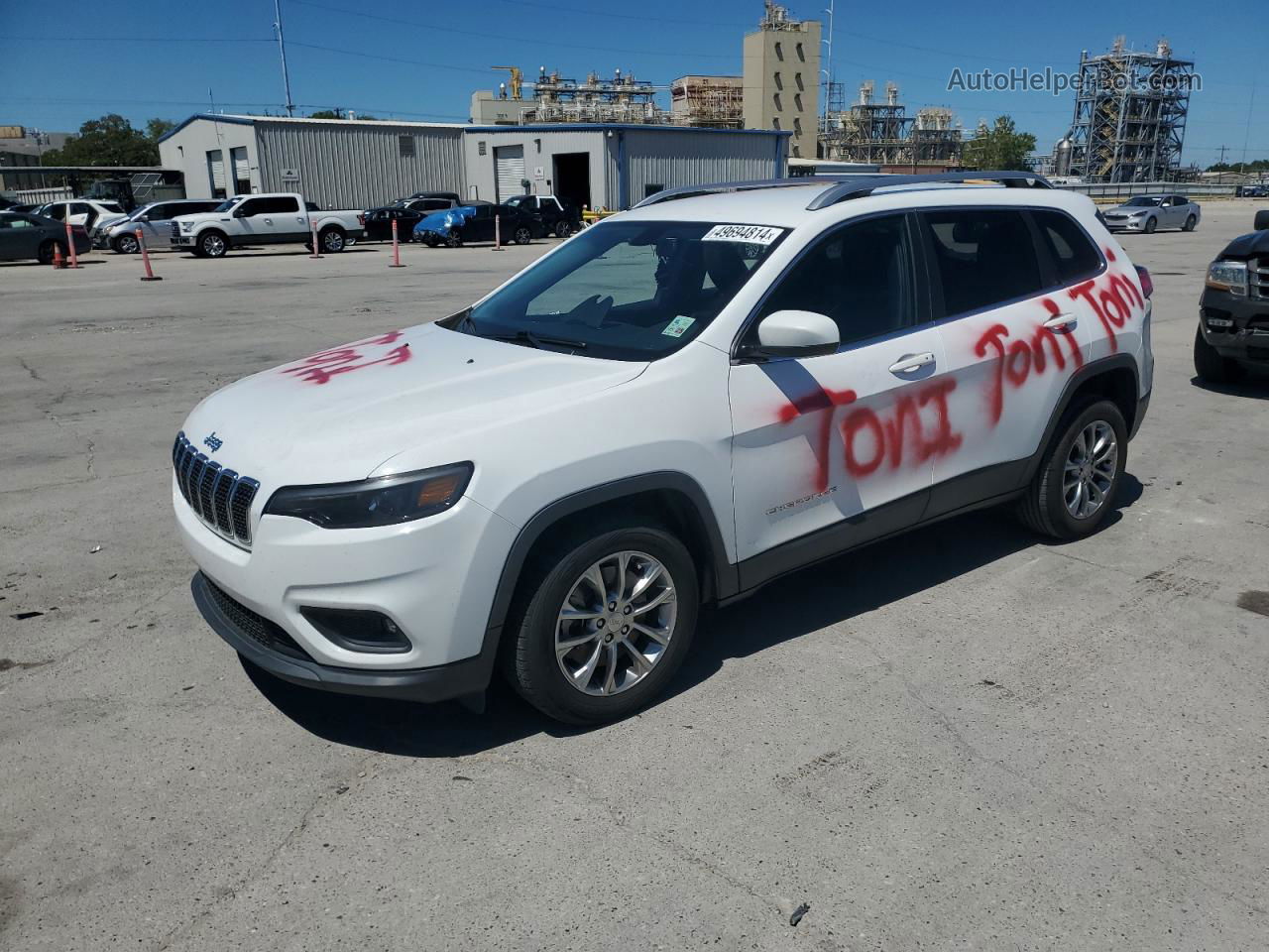 2019 Jeep Cherokee Latitude Plus White vin: 1C4PJLLB6KD289844