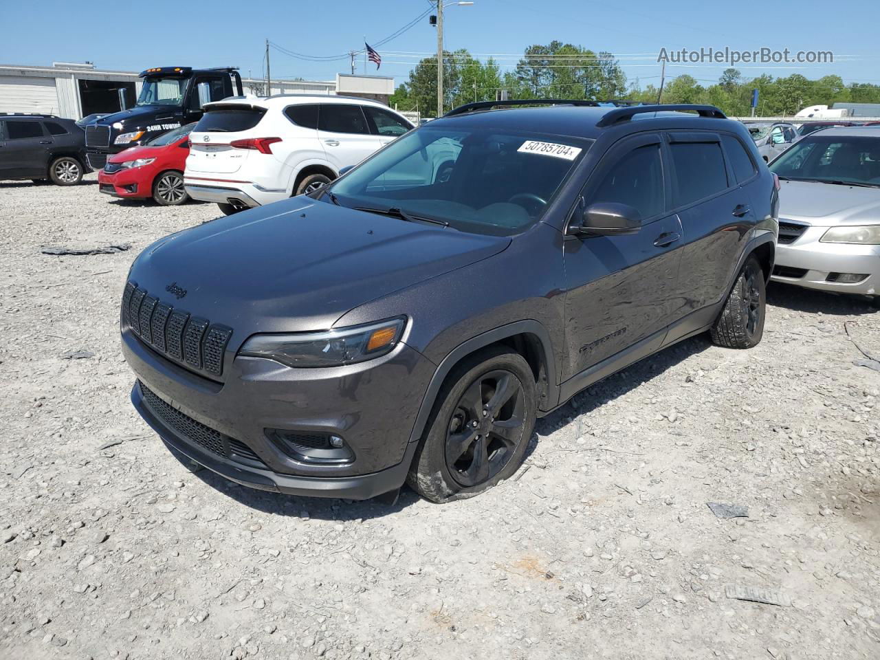 2019 Jeep Cherokee Latitude Plus Gray vin: 1C4PJLLB6KD455554