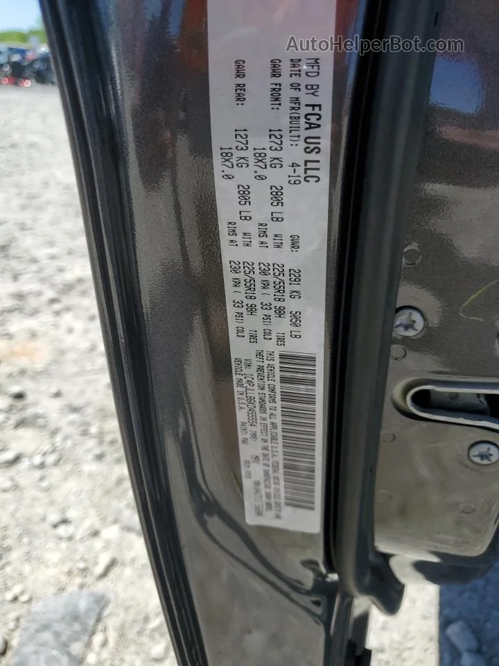 2019 Jeep Cherokee Latitude Plus Gray vin: 1C4PJLLB6KD455554