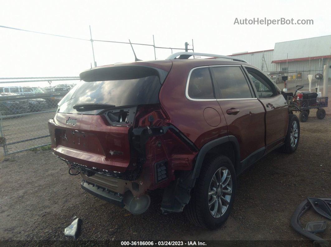 2019 Jeep Cherokee Latitude Plus Maroon vin: 1C4PJLLBXKD206674