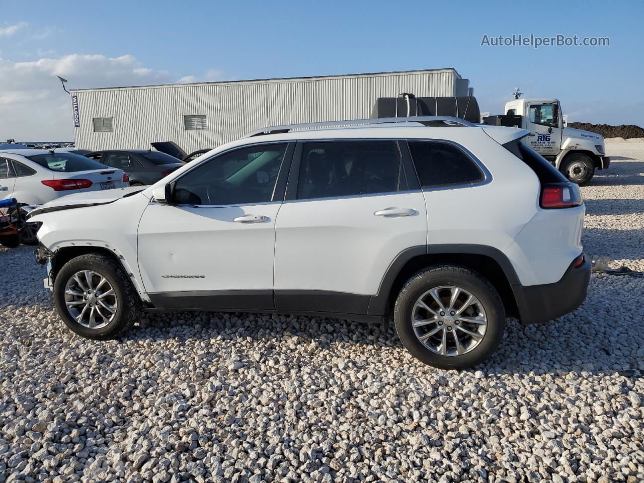 2019 Jeep Cherokee Latitude Plus White vin: 1C4PJLLBXKD357367