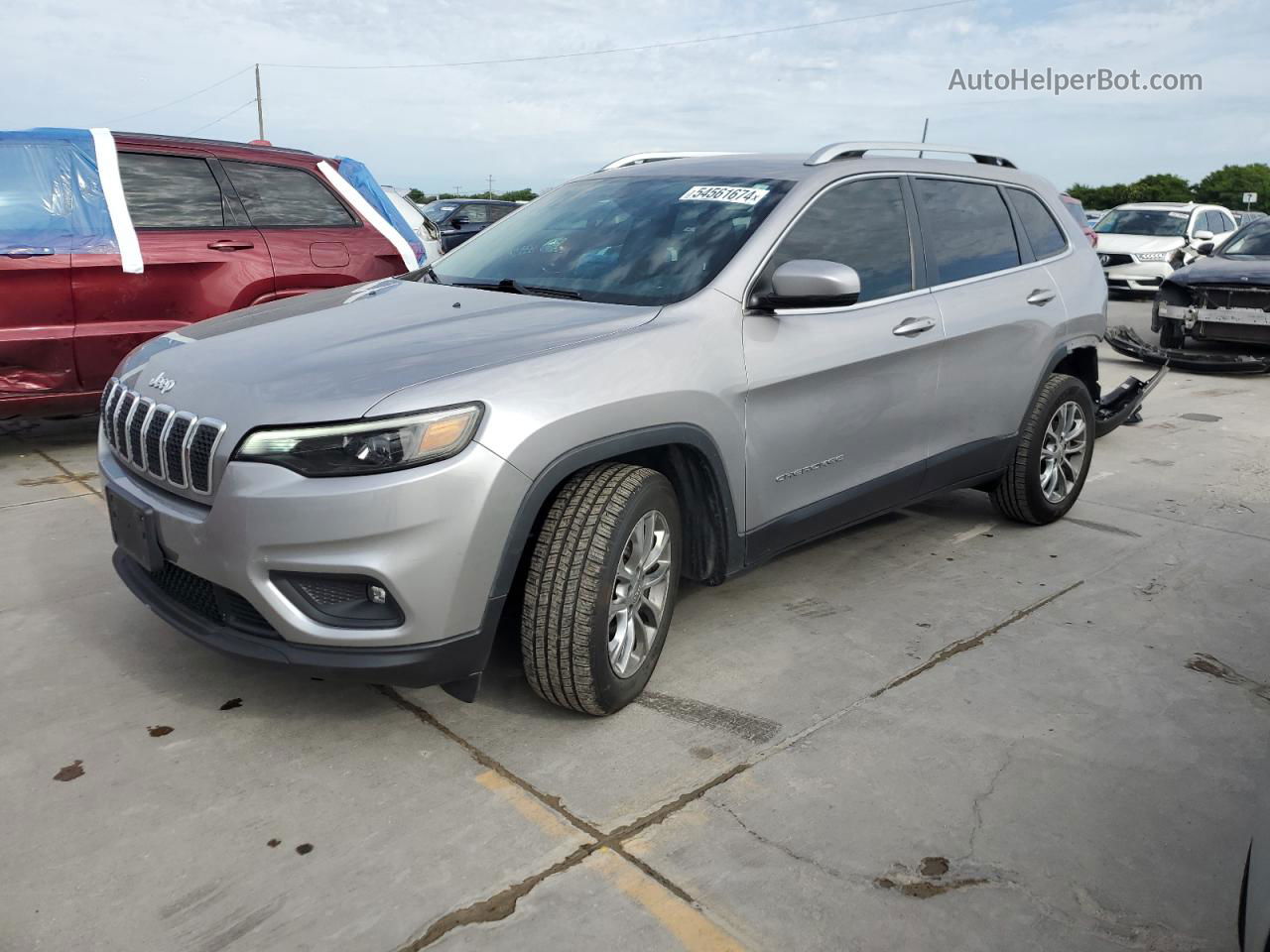 2019 Jeep Cherokee Latitude Plus Silver vin: 1C4PJLLNXKD215899