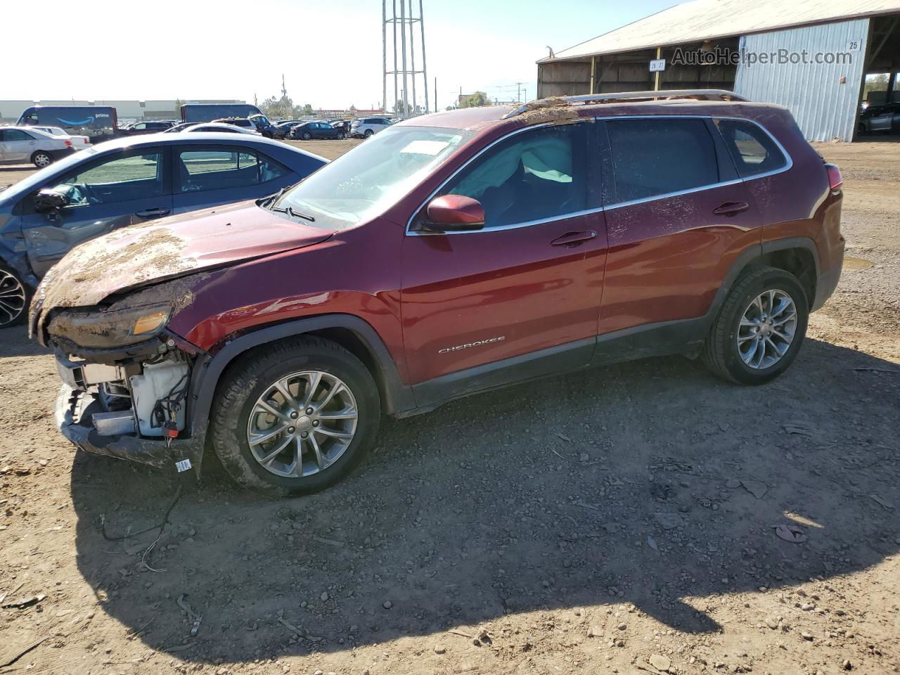 2019 Jeep Cherokee Latitude Plus Burgundy vin: 1C4PJLLX2KD474064