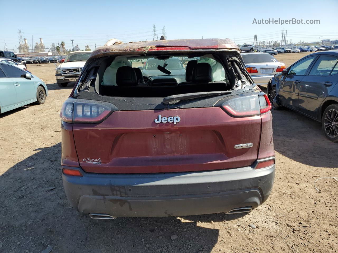 2019 Jeep Cherokee Latitude Plus Бордовый vin: 1C4PJLLX2KD474064