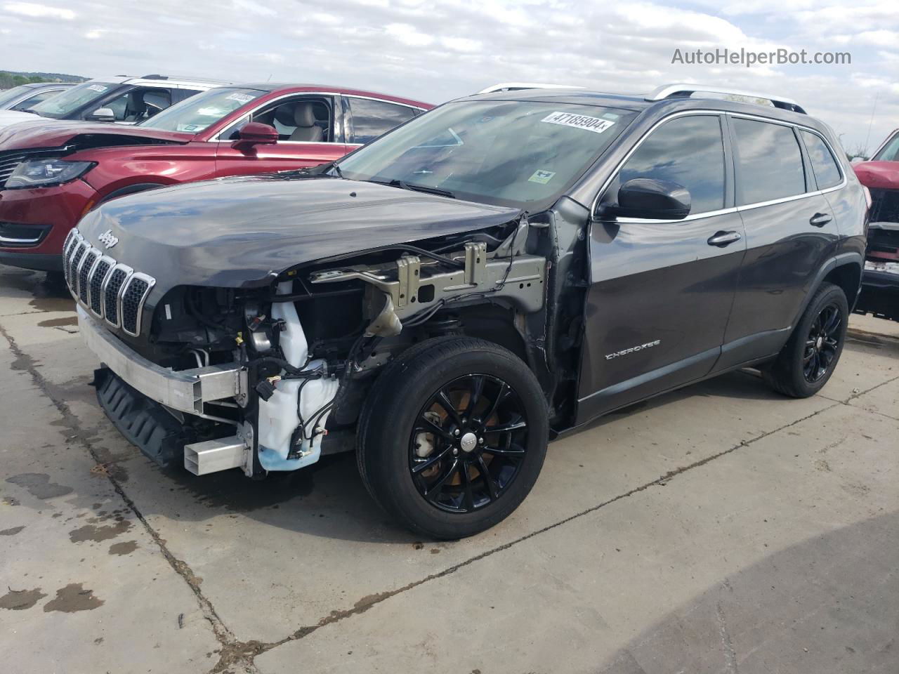 2019 Jeep Cherokee Latitude Plus Gray vin: 1C4PJLLX4KD243375