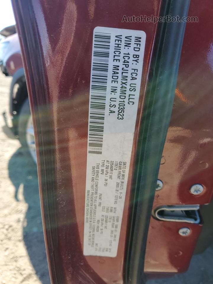 2021 Jeep Cherokee Latitude Lux Красный vin: 1C4PJLMX4MD103523