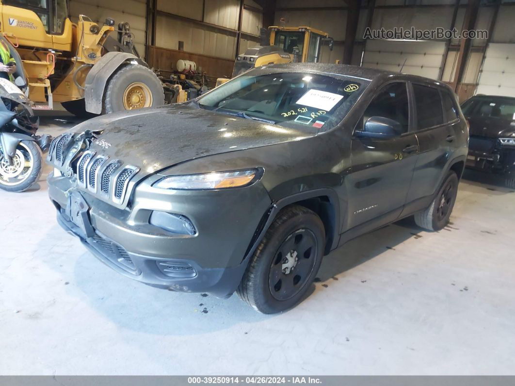 2014 Jeep Cherokee Sport Green vin: 1C4PJMAB3EW244216