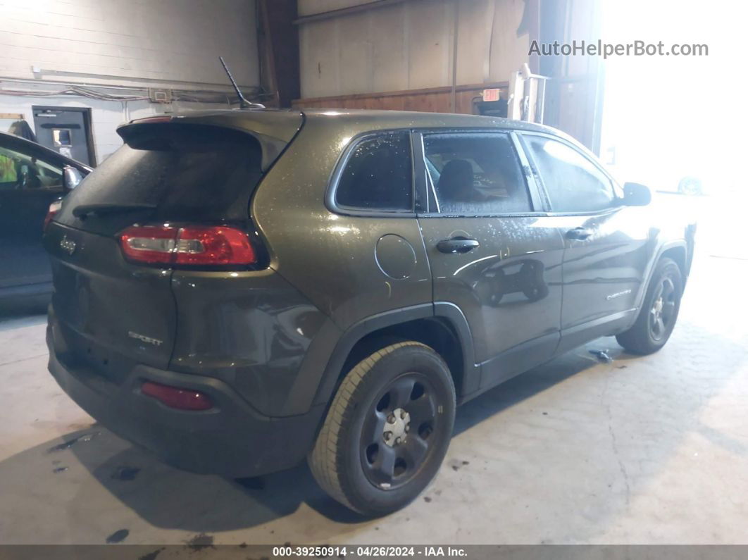 2014 Jeep Cherokee Sport Green vin: 1C4PJMAB3EW244216