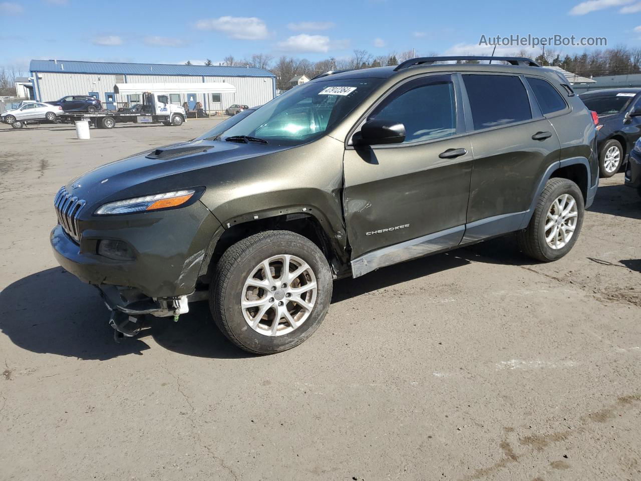 2016 Jeep Cherokee Sport Green vin: 1C4PJMAB3GW117890