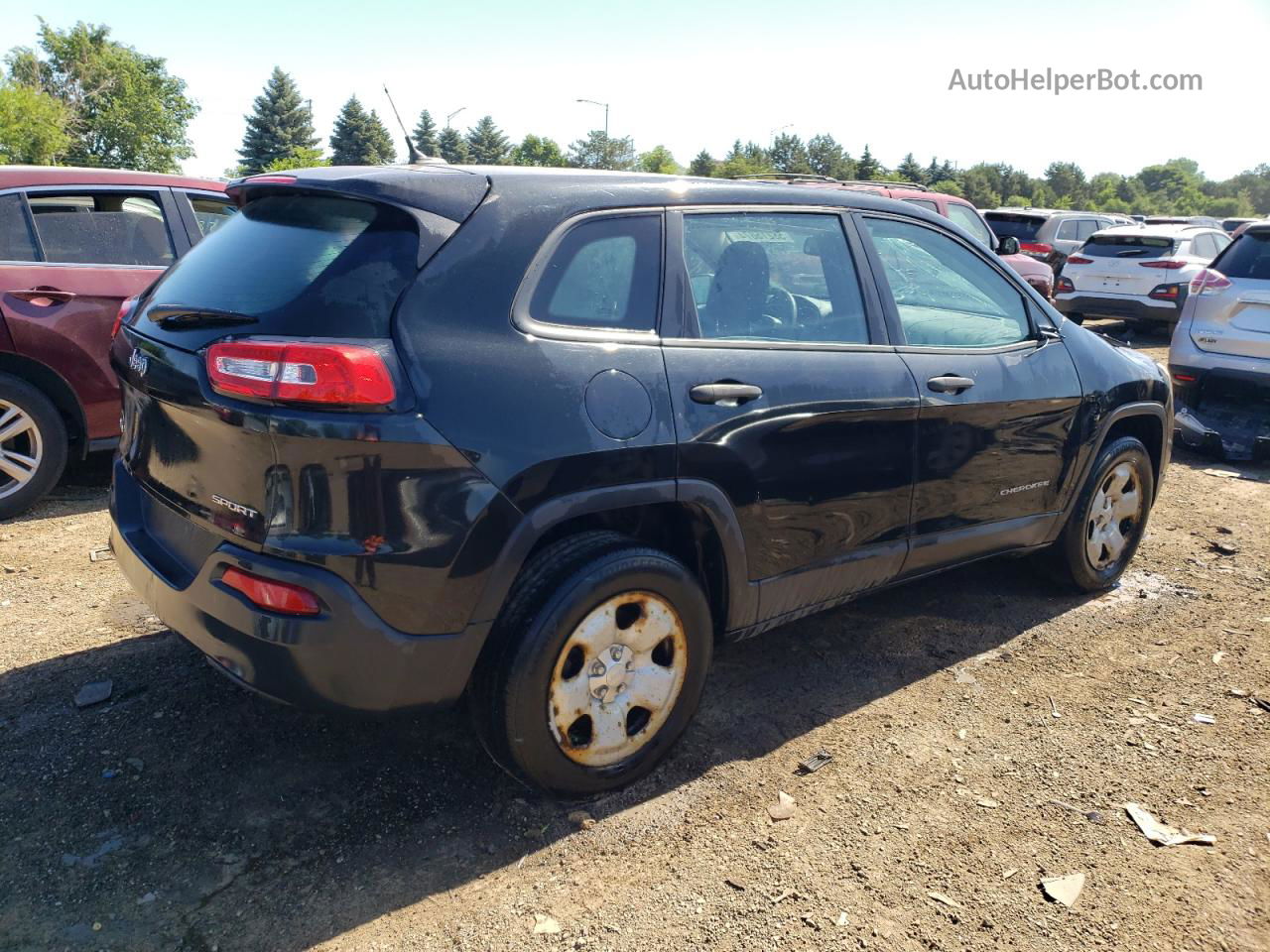 2014 Jeep Cherokee Sport Black vin: 1C4PJMAB5EW141976