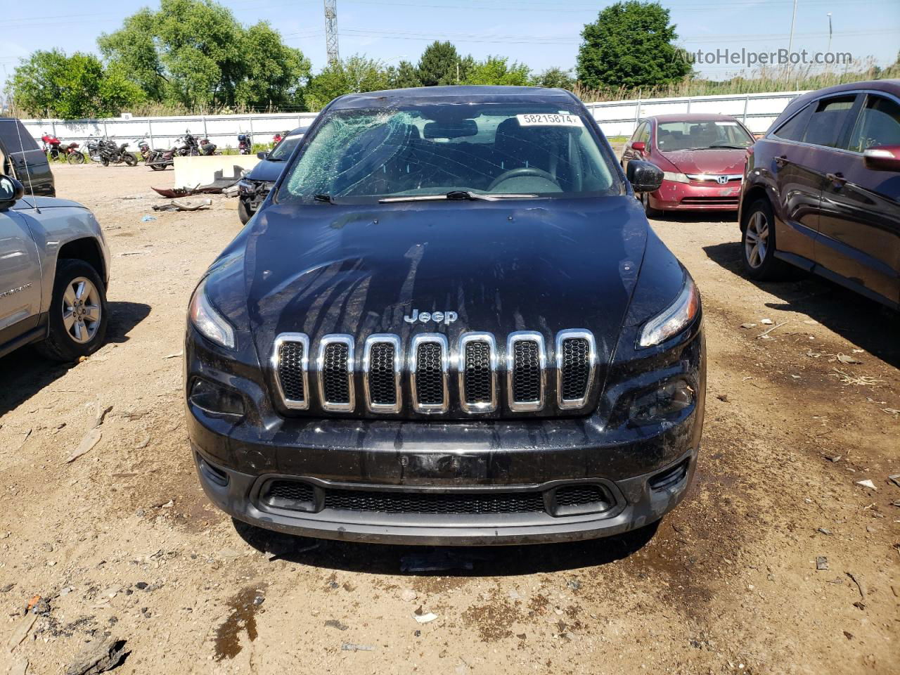 2014 Jeep Cherokee Sport Black vin: 1C4PJMAB5EW141976