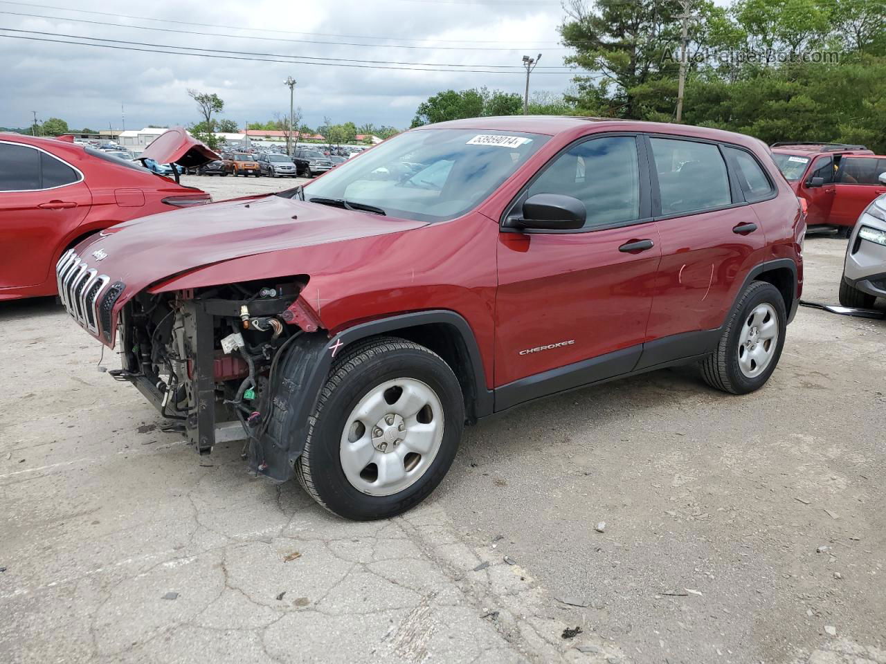 2014 Jeep Cherokee Sport Red vin: 1C4PJMAB5EW175335