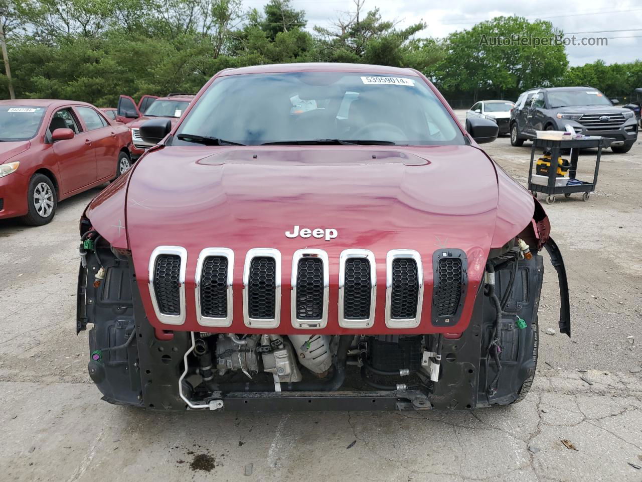 2014 Jeep Cherokee Sport Red vin: 1C4PJMAB5EW175335