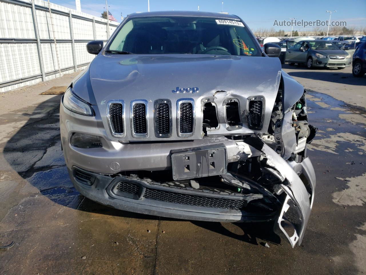 2014 Jeep Cherokee Sport Серебряный vin: 1C4PJMAB6EW227524