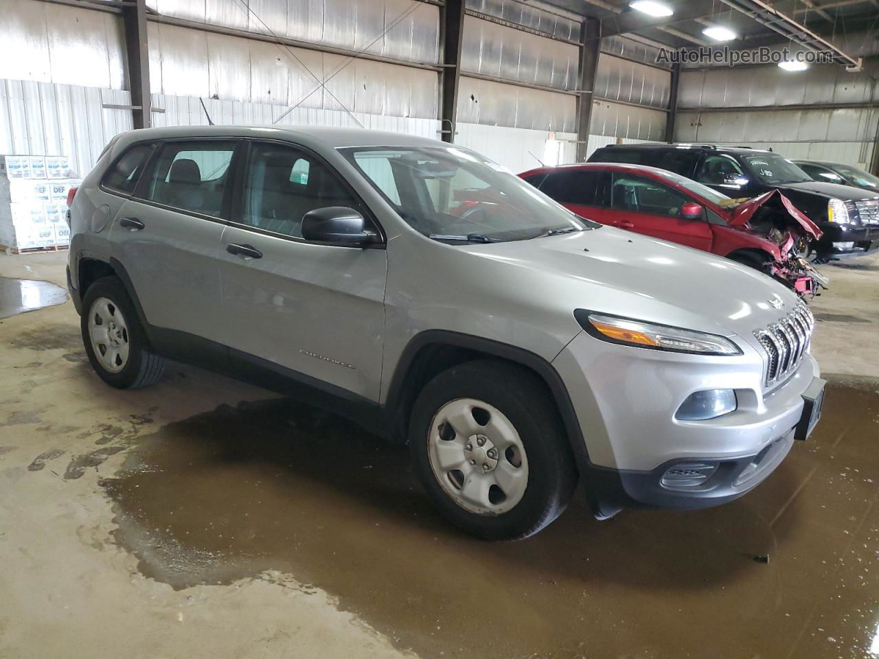 2014 Jeep Cherokee Sport Silver vin: 1C4PJMAB7EW210473