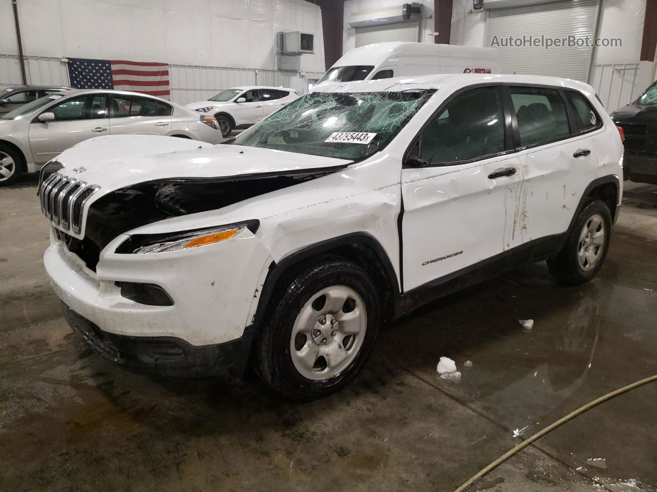 2014 Jeep Cherokee Sport White vin: 1C4PJMAB7EW233137