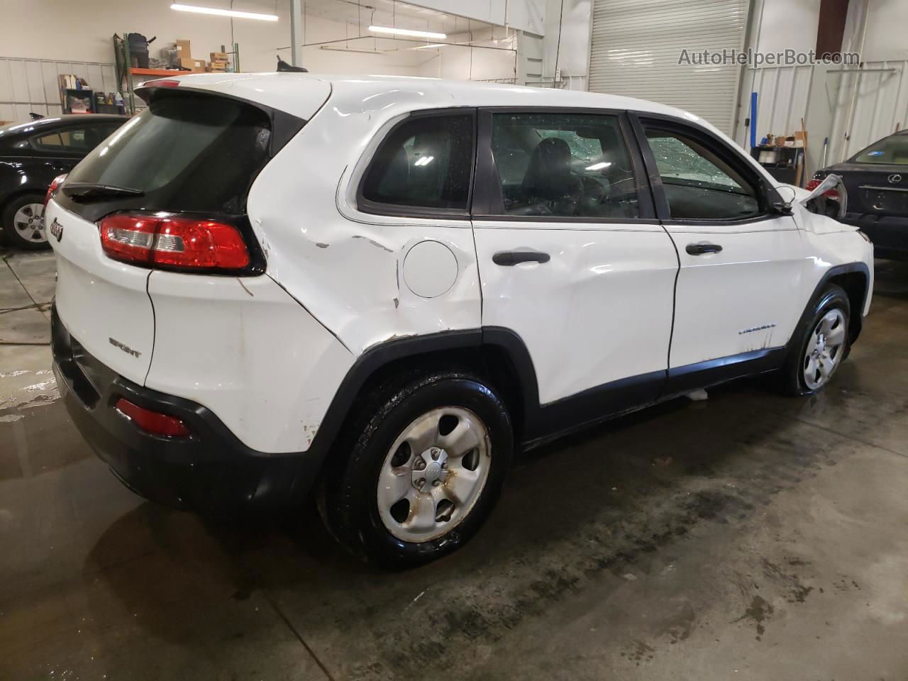 2014 Jeep Cherokee Sport White vin: 1C4PJMAB7EW233137