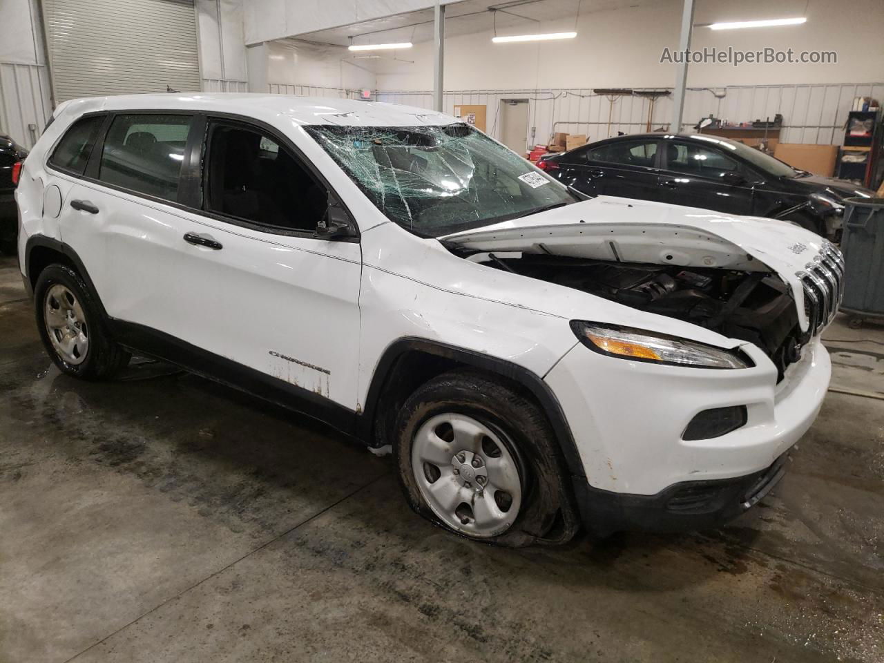 2014 Jeep Cherokee Sport White vin: 1C4PJMAB7EW233137