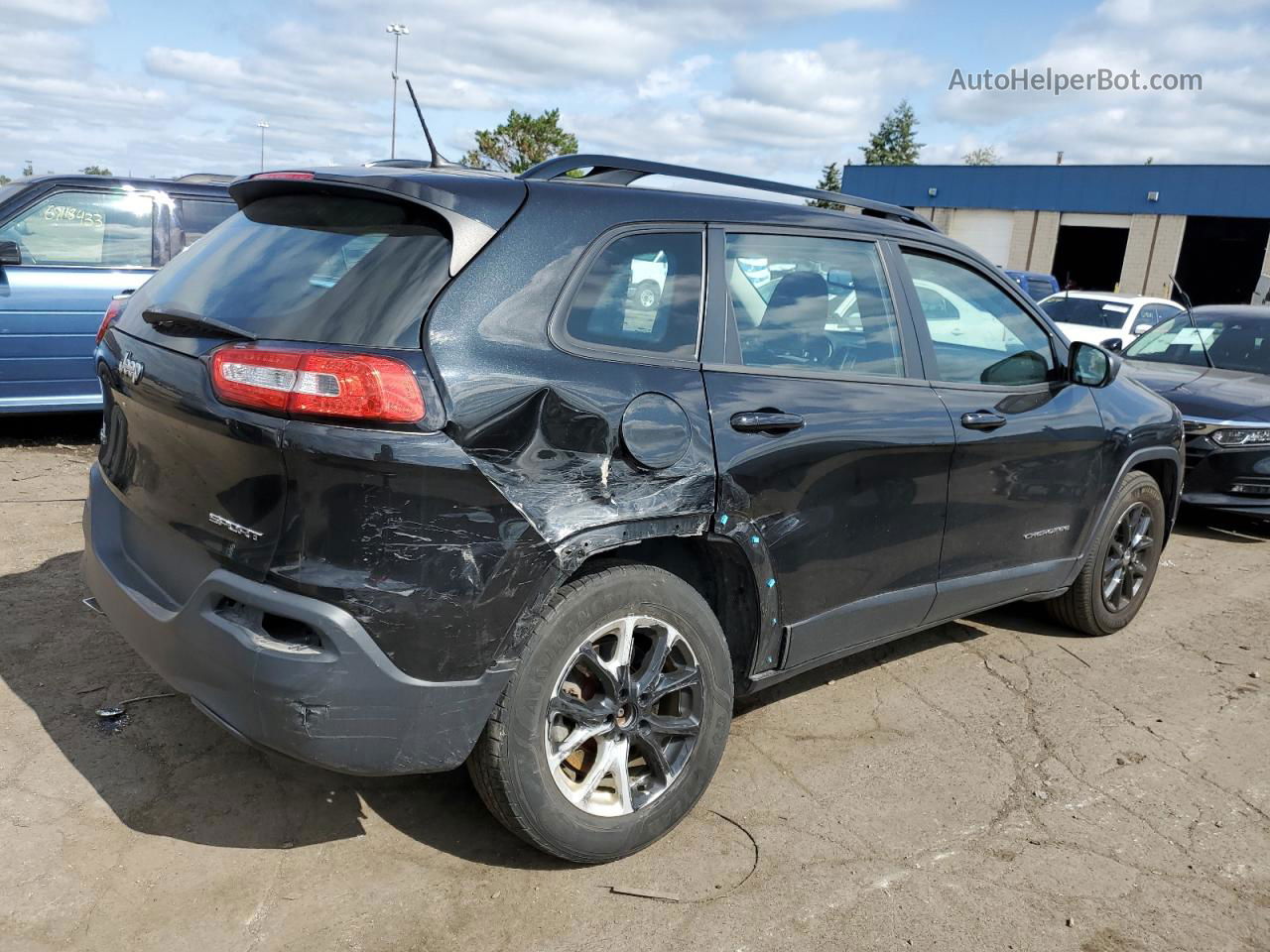 2015 Jeep Cherokee Sport Black vin: 1C4PJMAB7FW588794