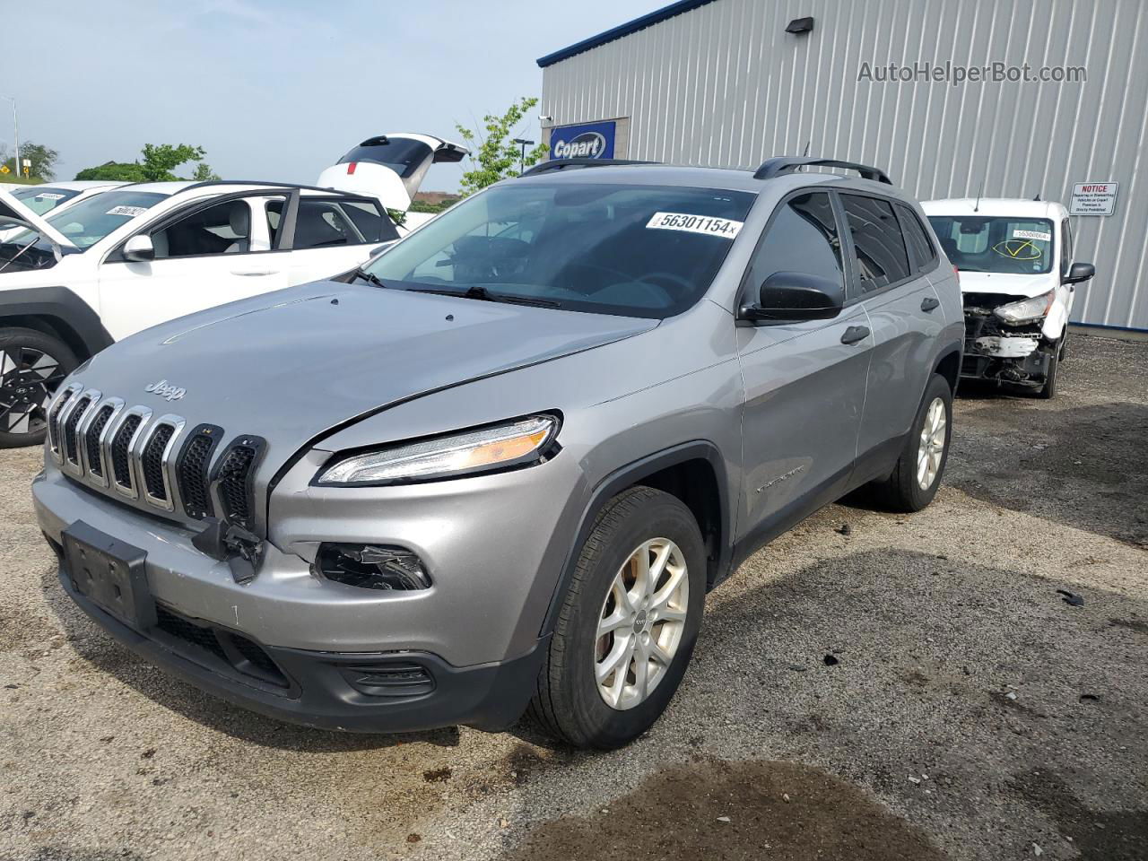 2016 Jeep Cherokee Sport Silver vin: 1C4PJMAB7GW286388