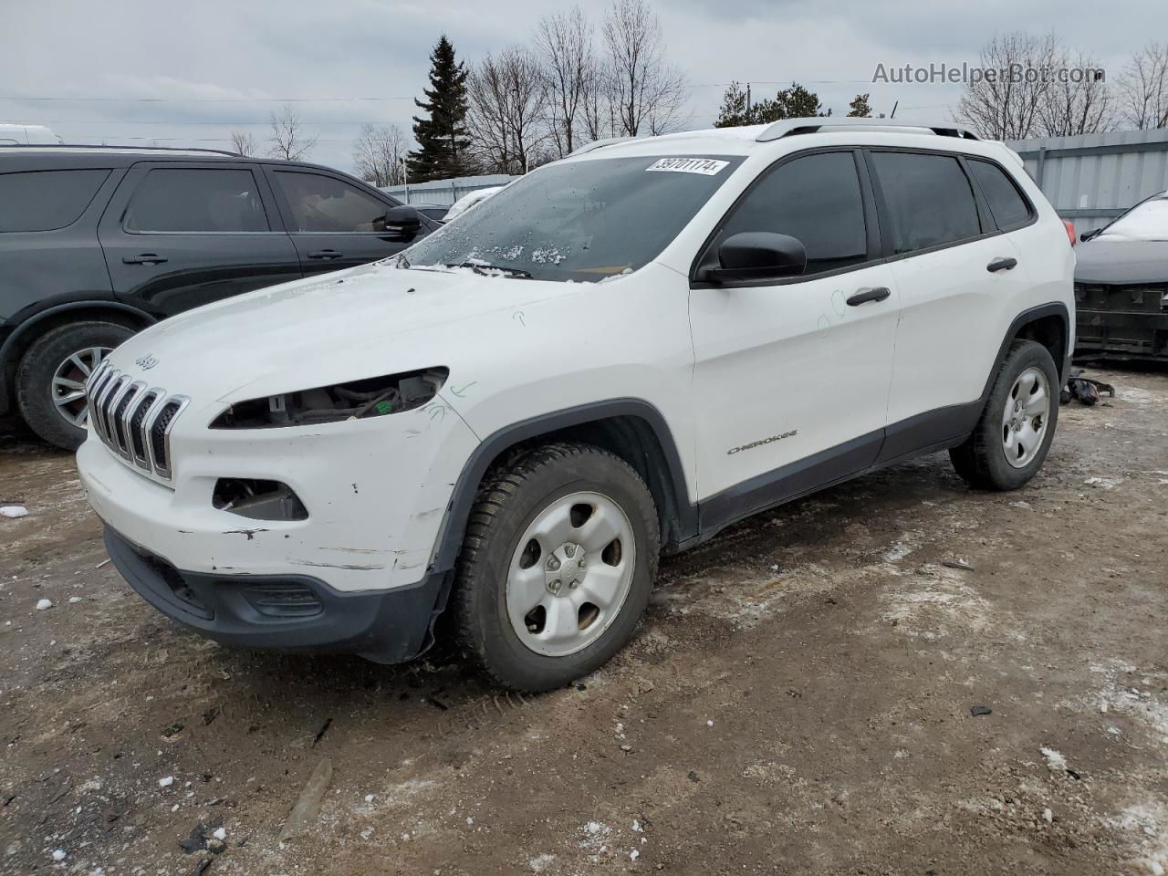 2015 Jeep Cherokee Sport Белый vin: 1C4PJMAB8FW500822