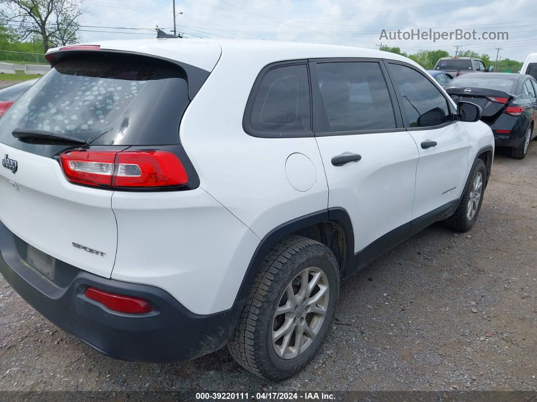 2015 Jeep Cherokee Sport White vin: 1C4PJMAB9FW594466