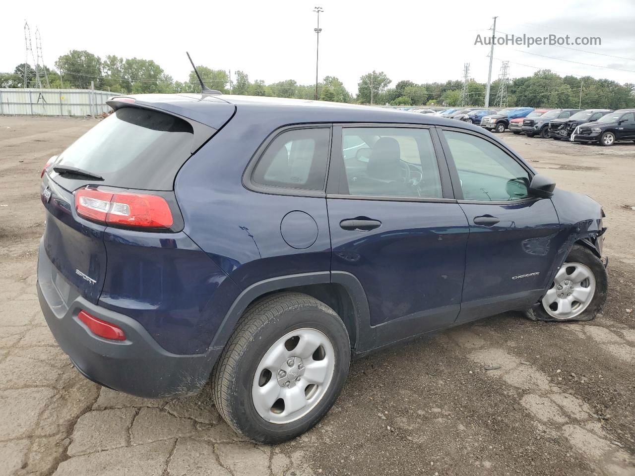 2014 Jeep Cherokee Sport Синий vin: 1C4PJMABXEW216879