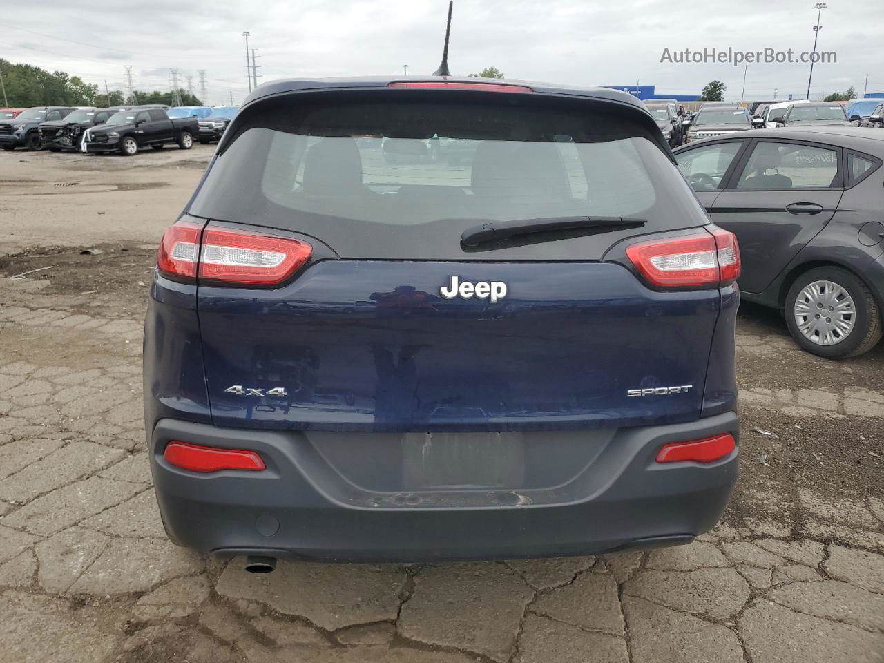 2014 Jeep Cherokee Sport Синий vin: 1C4PJMABXEW216879