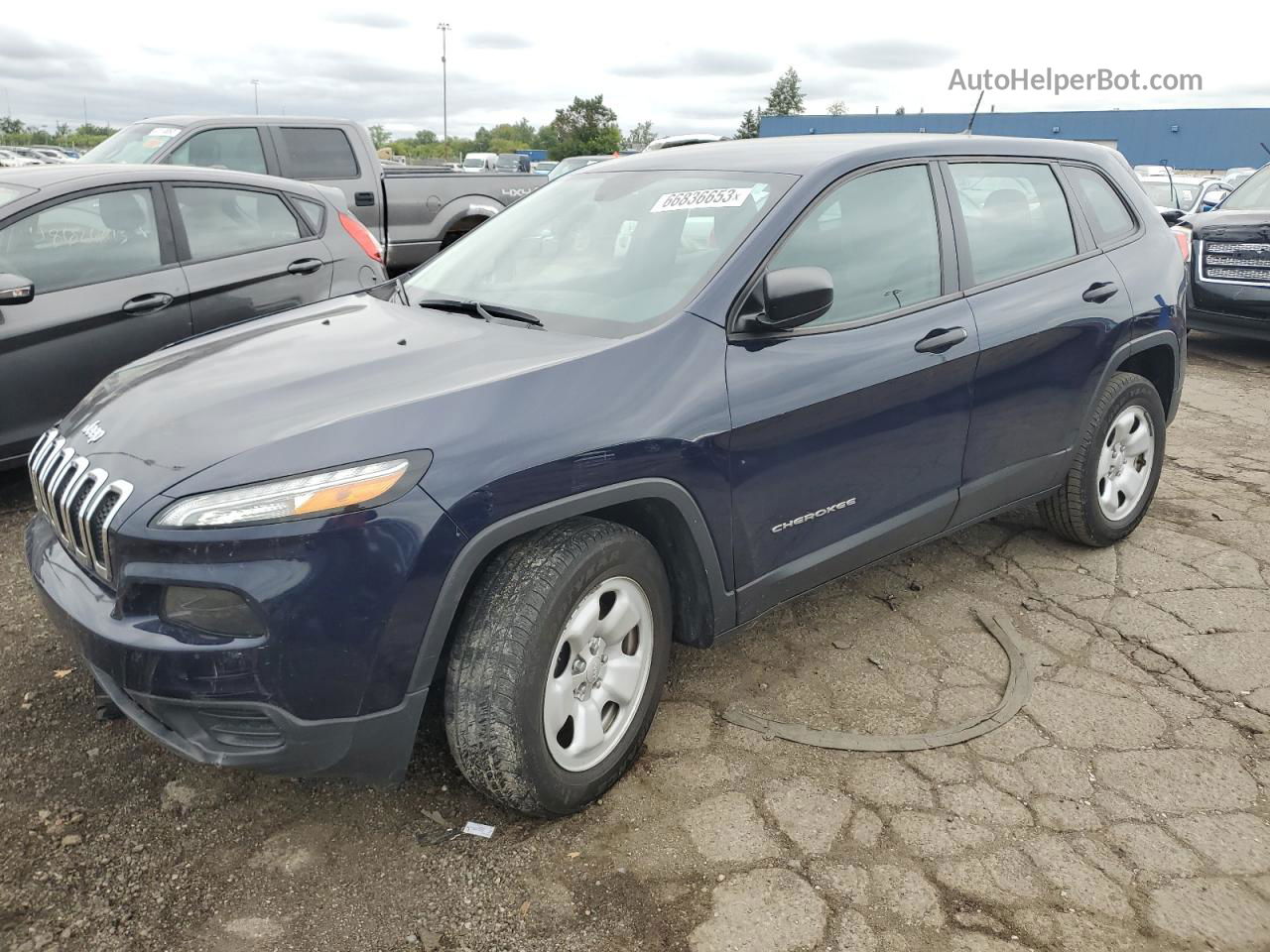 2014 Jeep Cherokee Sport Синий vin: 1C4PJMABXEW216879