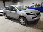 2014 Jeep Cherokee Sport Silver vin: 1C4PJMABXEW219653