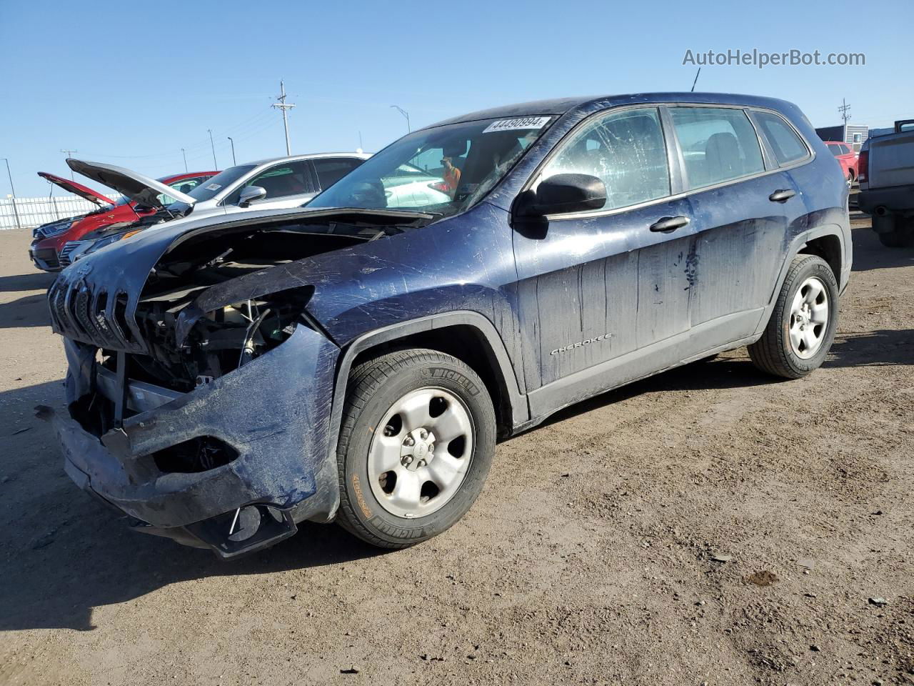 2014 Jeep Cherokee Sport Blue vin: 1C4PJMABXEW260333